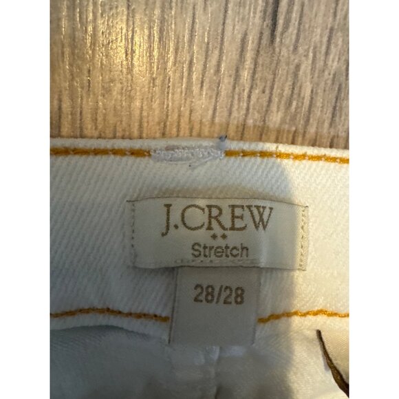 J. Crew Womens Stretch White Denim Jeans Size 28/28 Slim Fit Classic Style FLAW - Picture 2 of 10